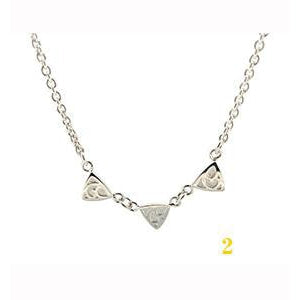 Telkari Trillion Triangular 3 Necklace with Aquamarine