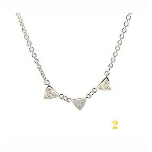 Telkari Trillion Triangular 3 Necklace with Aquamarine
