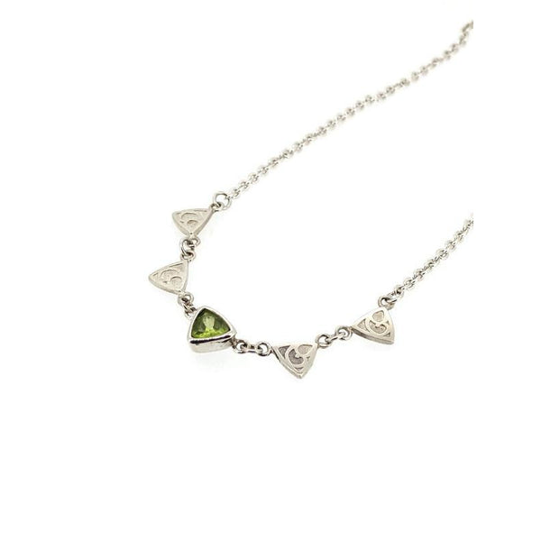 Trillion Triangle and Stone Necklace