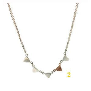 Telkari Trillion Triangular 5 silver and gold necklace
